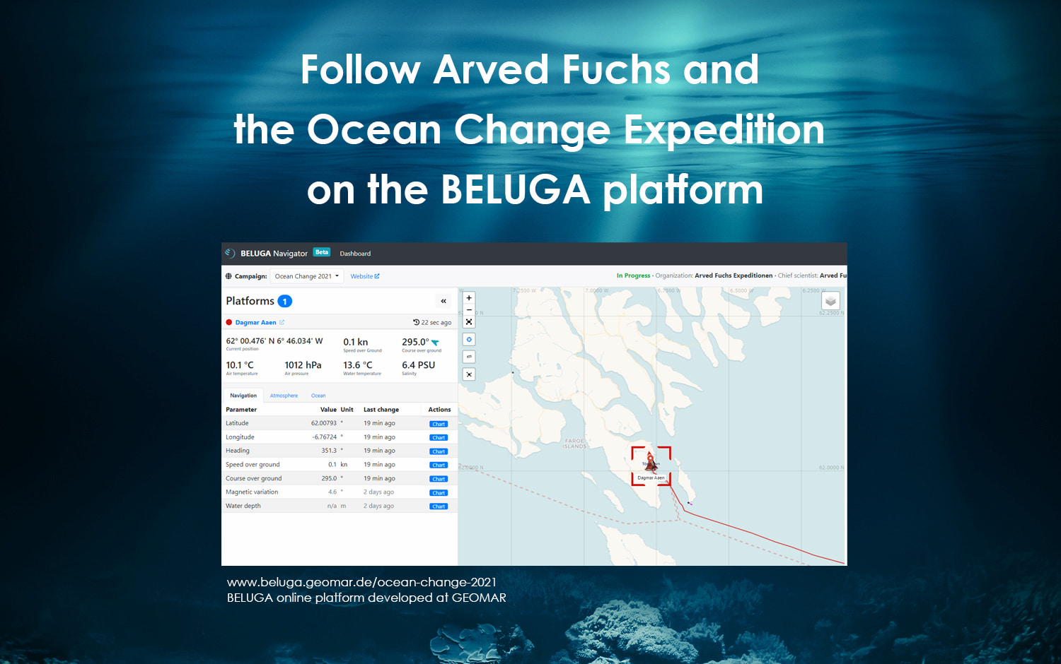 Follow Arved Fuchs and the Ocean Change Expedition on the BELUGA platform
